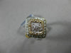 ESTATE LARGE .35CT DIAMOND 14K TWO TONE GOLD 3D SQUARE HALO FILIGREE RING #21995
