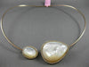 ESTATE 1.10CT DIAMOND 14KT ROSE GOLD MOTHER OF PEARL MULTI SHAPE CHOKER NECKLACE