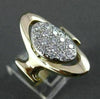 ANTIQUE LARGE .65CT DIAMOND 14KT WHITE & YELLOW GOLD OVAL COCKTAIL RING #23053