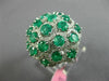 ESTATE LARGE 4.04CT DIAMOND & AAA EMERALD 18K WHITE GOLD 3D FLOWER FILIGREE RING