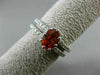 ESTATE 1.87CT DIAMOND & AAA ORANGE SAPPHIRE 14KT WHITE GOLD TWO ROW PROMISE RING
