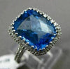 ESTATE 6.33CTW DIAMOND & AAA BLUE TOPAZ 14KT WHITE GOLD 3D FILIGREE HALO RING