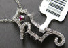 ESTATE .33CT DIAMOND & AAA RUBY 14KT WHITE GOLD HAPPY SEAHORSE FLOATING PENDANT