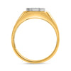 ESTATE .60CT DIAMOND 14KT 2 TONE GOLD 3D ROUND CLUSTER CIRCULAR UNISEX FUN RING