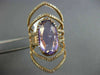 ESTATE EXTRA LARGE 5.0CT DIAMOND & AAA AMETHYST 14KT WHITE GOLD OVAL FLOWER RING