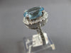 LARGE 3.91CT DIAMOND & AAA AQUAMARINE 14KT WHITE GOLD 3D HALO ENGAGEMENT RING
