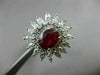 ESTATE LARGE 4.35CT DIAMOND & AAA RUBY 18KT WHITE GOLD ENGAGEMENT COCKTAIL RING