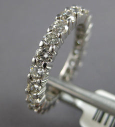 2.40CT DIAMOND 14K WHITE GOLD SHARED PRONG ETERNITY 3mm WEDDING ANNIVERSARY RING