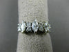 ESTATE .80CT ROUND & MARQUISE DIAMOND 14K WHITE GOLD 2 ROW ANNIVERSARY RING 1174