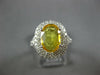 ESTATE 2.37CT DIAMOND & AAA YELLOW SAPPHIRE 14KT WHITE GOLD HALO ENGAGEMENT RING