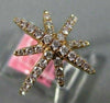 ESTATE LARGE .48CT ROUND DIAMOND 18KT YELLOW GOLD STAR FLOWER SNOWFLAKE RING