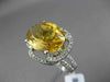 ESTATE MASSIVE 11.97CT DIAMOND & EXTRA FACET YELLOW TOPAZ 14K WHITE GOLD 3D RING