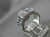 ESTATE WIDE 1.34CT DIAMOND & SAPPHIRE FILIGREE 18KT WHITE GOLD BELT RING #17353