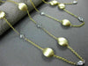 ESTATE LONG 1.20CT DIAMOND 14K WHITE & YELLOW GOLD OVAL BY THE YARD FUN NECKLACE