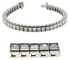 LARGE 12.92CT DIAMOND 14KT WHITE GOLD PRINCESS CHANNEL FILIGREE TENNIS BRACELET