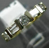ESTATE .63CT ROUND & BAGUETTE DIAMOND 14K 2 TONE GOLD 3D ANNIVERSARY RING  #2121