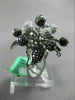 ESTATE EXTRA LARGE 4.65CT WHITE & BLACK DIAMOND 14KT WHITE GOLD 3D FLOWER RING