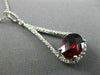 ESTATE LARGE 2.39CT DIAMOND & AAA GARNET 14KT WHITE GOLD 3D TRIANGULAR PENDANT