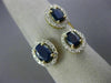 ESTATE LARGE 3.12CT DIAMOND & AAA SAPPHIRE 14K YELLOW GOLD 3D OVAL HALO FUN RING