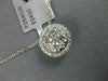 ESTATE LARGE .68CT DIAMOND 18KT WHITE GOLD CLASSIC ROUND CLUSTER HALO PENDANT
