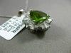 ESTATE WIDE 5.05CT DIAMOND & PERIDOT 14K WHITE GOLD MULTI SHAPE FLOATING PENDANT