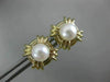 ESTATE AAA SOUTH SEA PEARL 14KT YELLOW GOLD 3D ROUND SQUARE STUD EARRINGS #26241