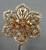 ESTATE LARGE .68CT DIAMOND 14KT ROSE GOLD 3D FLOWER STAR ETOILE FILIGREE RING