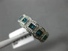 ESTATE WIDE 1.17CT WHITE & BLUE DIAMOND 14KT WHITE GOLD SQUARE ANNIVERSARY RING