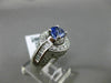 ESTATE LARGE 1.40CT DIAMOND & TANZINITE 14KT WHITE GOLD FILIGREE ENGAGEMENT RING
