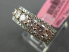 ESTATE 1.95CT WHITE & PINK DIAMOND 18K WHITE GOLD SEMI ETERNITY ANNIVERSARY RING