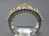 1.43CT DIAMOND & AAA YELLOW SAPPHIRE 14KT WHITE GOLD 3D FLOWER ANNIVERSARY RING
