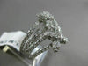 ESTATE WIDE 1.91CT DIAMOND 18K WHITE GOLD 3D MULTI ROW FLOWER BUTTERFLY FUN RING