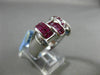 ESTATE WIDE 4.02CT DIAMOND & EXTRA FACET RUBY 18KT WHITE GOLD DOUBLE SIDED RING