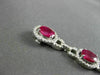 ANTIQUE WIDE 10.25CT DIAMOND & AAA OVAL RUBY 18KT WHITE GOLD 3D BRACELET