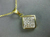 ESTATE .70CT PRINCESS CUT DIAMOND 14K YELLOW GOLD INVISIBLE SQUARE PENDANT#21142