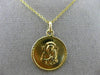 ESTATE 14KT YELLOW GOLD 3D CIRCULAR MOTHER MARY FLOATING PENDANT & CHAIN #25005