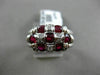 ESTATE 1.83CT DIAMOND & AAA RUBY 14KT WHITE GOLD 3D MULTI ROW ETOILE FUN RING