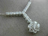 ESTATE LARGE 1.75CT DIAMOND 14KT WHITE GOLD FLOWER CLUSTER LARIAT LOVE NECKLACE