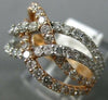 ESTATE WIDE 1.66CT DIAMOND 14KT 2 TONE GOLD 3D CRISS CROSS LOVE ANNIVERSARY RING