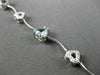 ESTATE 3.65CT DIAMOND & AAA AQUAMARINE 14KT WHITE GOLD MULTI HEART LOVE BRACELET