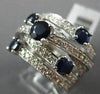ESTATE WIDE 2.15CT DIAMOND SAPPHIRE 14KT WHITE GOLD CRISS CROSS ANNIVERSARY RING
