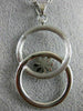 ESTATE LARGE .19CT DIAMOND 18K WHITE GOLD DOUBLE CIRCLE LOVE KNOT FLOWER PENDANT