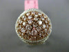 ESTATE LARGE 2.45CT PINK & WHITE DIAMOND 18KT 2 TONE GOLD MULTI SHAPE OVAL RING