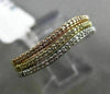 ESTATE WIDE .26CT DIAMOND 14KT WHITE YELLOW ROSE GOLD 3 WAVE STACKABLE LOVE RING