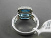 ESTATE WIDE 4.75CTW DIAMOND & AAA BLUE TOPAZ 14KT WHITE GOLD 3D SQUARE HALO RING