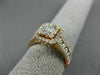 ESTATE LARGE 1.13CT ROUND & BAGUETTE DIAMOND 18KT ROSE GOLD HALO ENGAGEMENT RING