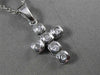 ESTATE .20CT ROUND DIAMOND 14KT WHITE GOLD CLASSIC 6 STONE CROSS PENDANT #9005