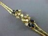 ANTIQUE WIDE 1.10CT DIAMOND & SAPPHIRE 14KT YELLOW GOLD FLORAL BRACELET #16127