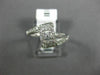 ESTATE WIDE .31CT DIAMOND 18KT WHITE GOLD 3D SQUARE FLOWER CRISS CROSS FUN RING