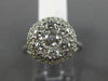 ESTATE LARGE 1.32CT DIAMOND 14K WHITE GOLD 3D HALO FILIGREE CLUSTER PROMISE RING